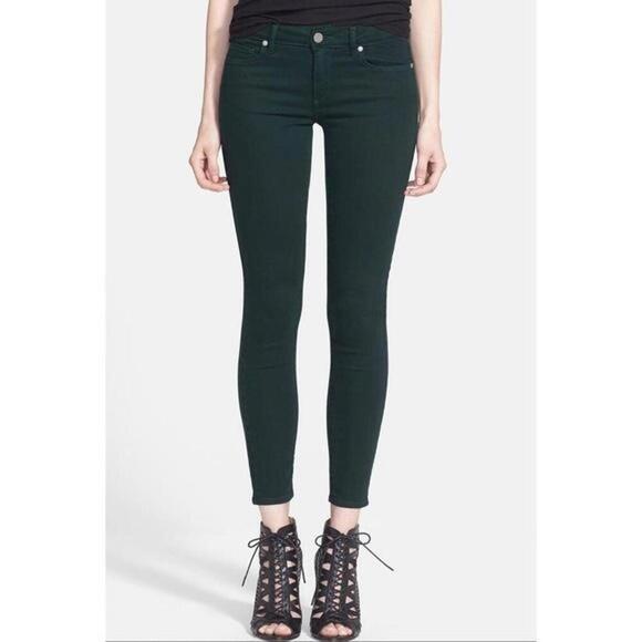 PAIGE Denim - Paige verdugo ankle dark green skinny jeans size 30” waist